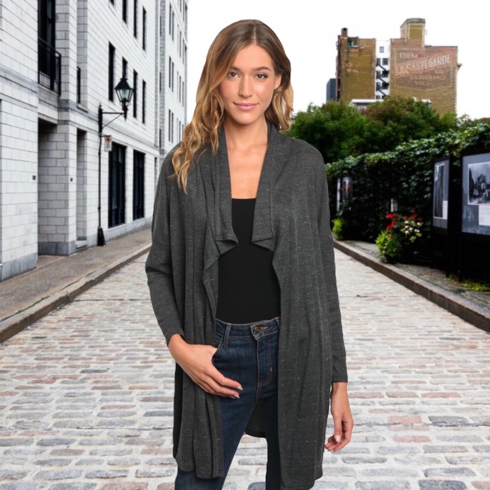 NWT Women’s Open front cardigan charcoal sweater